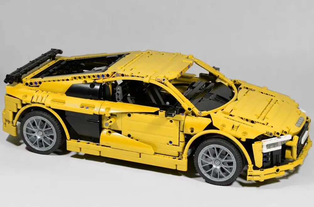 Новинка техника серии Audi по форме спортивного автомобиля R8 Technic MOC 4463 модели наборы строительных блоков Кирпичи diy игрушки подарок - Цвет: without motor part