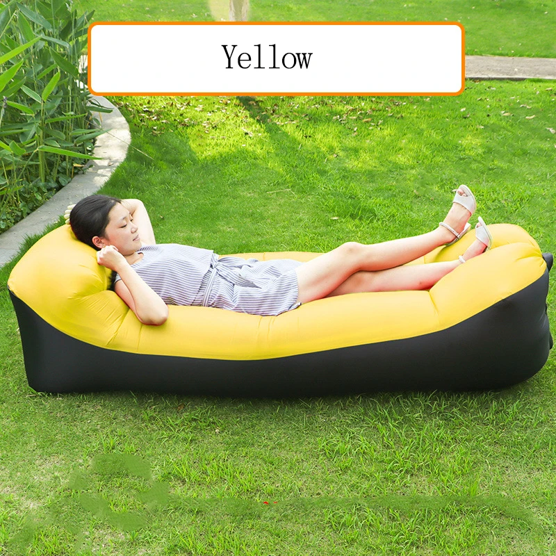 Открытый ленивый диван спальный мешок портативный складной Быстрый надувной диван мешок для взрослых детей пляж Lounge Blow-Up Lilo кровать - Цвет: Цвет: желтый