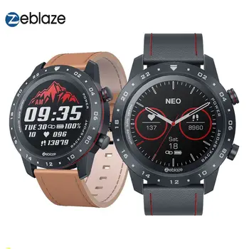 

New 2020 Zeblaze NEO 2 Smart Watch Health Fitness Battery Life Classic Design Bluetooth 5.0 Smart Watch For Women Men Brown