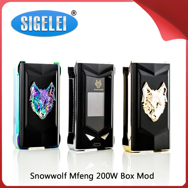 Распродажа, электронная сигарета,, Sigelei Snowwolf Mfeng, 200 Вт, коробка, мод, подходит для 510, нить, испаритель, питание от двух 18650