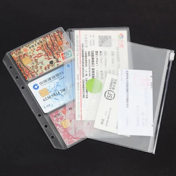 

Diary Coil Ring Binder Filler Loose Leaf PVC Storage Bag Sticker Ticket Card Organizer Bag with Flap A5 A6 Spiral Notebook