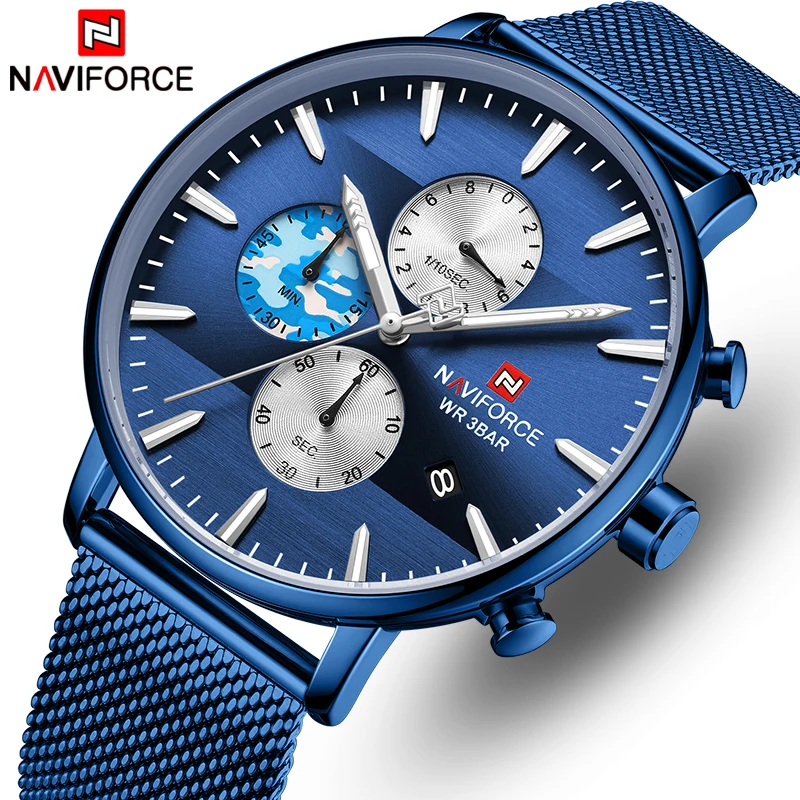 

Top Luxury Brand Men Watch NAVIFORCE Fashion Casual Men Watches Full Steel Waterproof Business Male Clock
