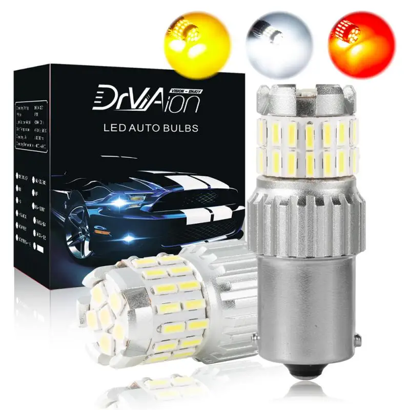 1pair 1800LM Signal Lamp Canbus P21W 1156 BA15S LED Bulb For Skoda Superb Octavia 2 FL 2012 2013 Running Light DRL | Автомобили и