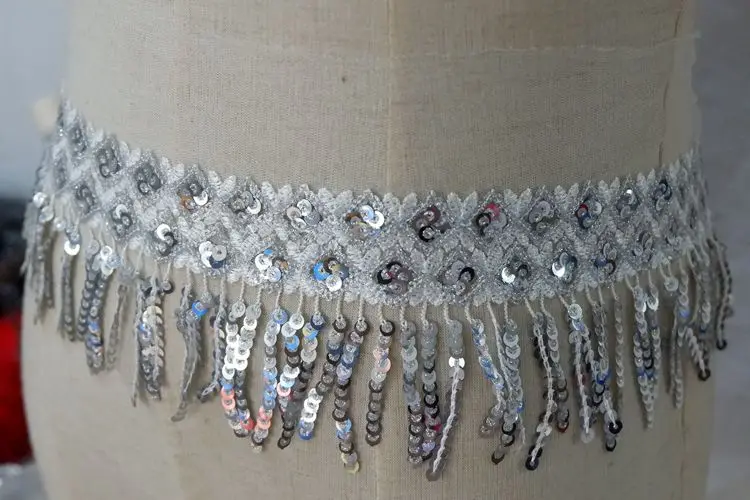 Сетка для одежды, шириной 13 см, с вышивкой бисером и блестками, кружево с бахромой, аксессуары для домашних занавесок «сделай сам»