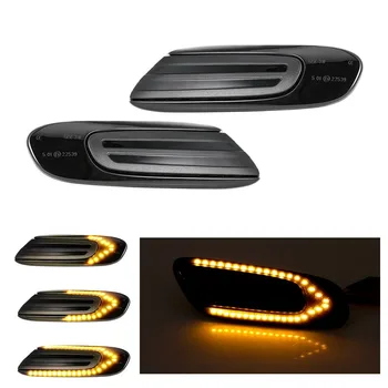 

2x LED Flowing Dynamic Turn Signal Light Side Marker Lights Side Repeater Lamp 12V Panel Lamp For BMW For MINI COOPER F55 F56 57