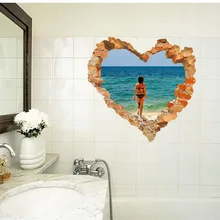 3D сломанная стена Валентина 'Любовь море спальня гостиная Library модные украшения SK6005