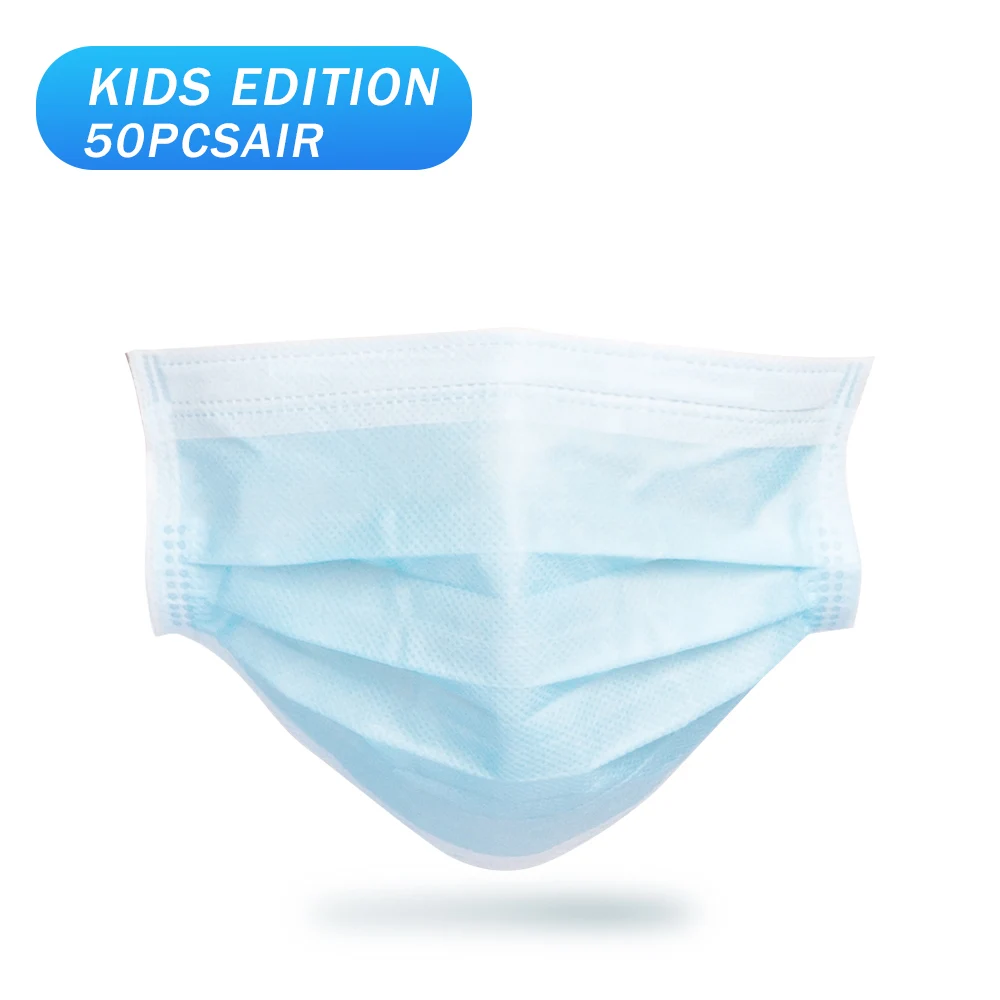 

50/100PCS 3 Layer Kids Dust Mask Antibacterial protection Sterile Mask Dustproof Mask Facial Protective Cover Masks