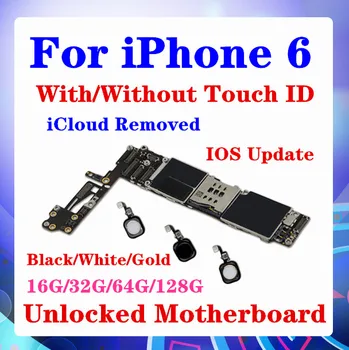 

Unlocked for iphone 6 motherboard with/without touch ID Original no icloud IOS Updated motherboard for iphone 6 16G/32G/64G/128G