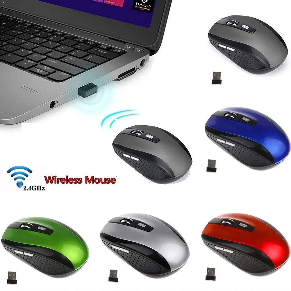 

6 Colors Wireless Mouse Gaming Mouse 6 Keys Computer For Laptop Mouse Powered USB Desktop Gaming PC Receiver Battery Cordle O7O3