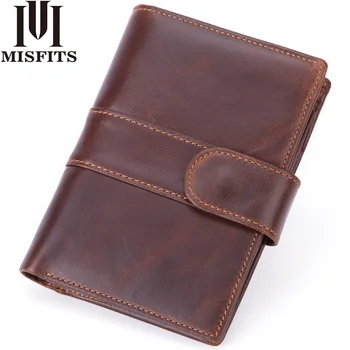 

Genuine Leather Men's Wallets with Coin Pocket Casual Purse with Removable Card Holders Multifunctional Wallet for Male