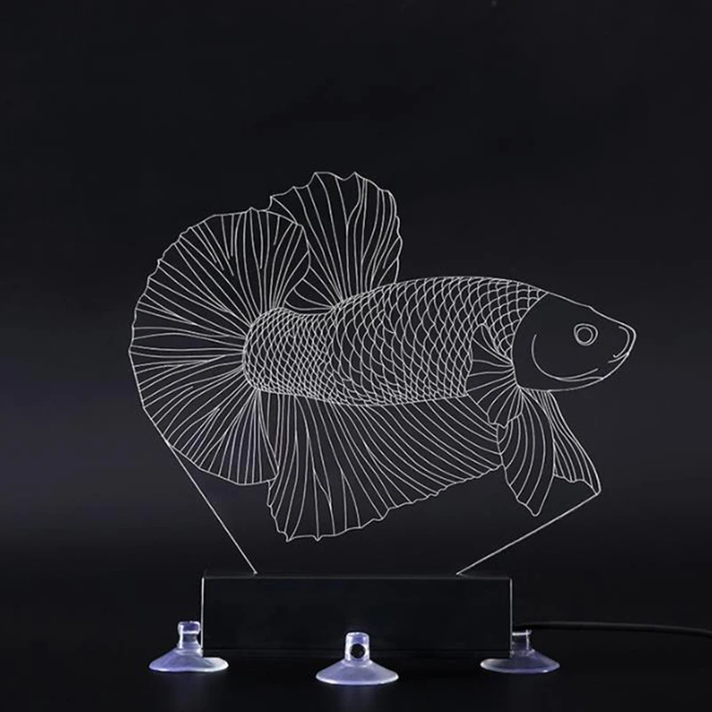 Betta fish Водонепроницаемый светодиодный ночной аквариум лампа для аквариума 3D Красочный Дайвинг Свет синхронизации дистанционное управление Ландшафтный аквариум лампа - Испускаемый цвет: Betta fish