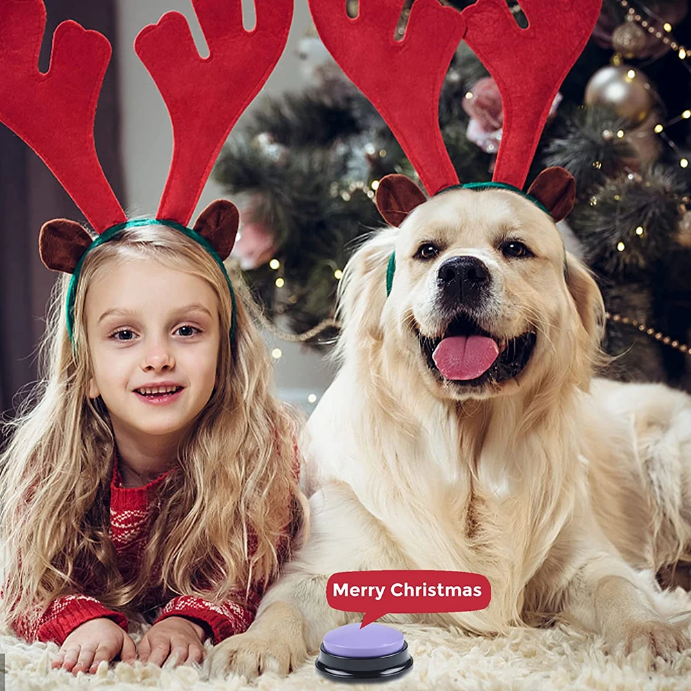 Recordable Buttons for Dog, Dog Buttons Recordable Button, Easy Button Record & Playback Any 30s Message Answer Buzzer