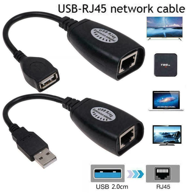 USB RJ45 LAN Extension Adapter Cable USB Over Ethernet RJ45 Extender  Adapter Cat5 Cat5e CAT6 - China USB RJ45 Extension Adapter and USB to RJ45  LAN Cable price