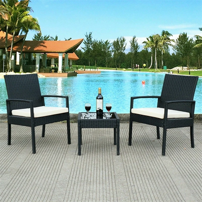 3 Pcs Outdoor Rattan Patio Furniture Set Garden Outdoor Patio Furniture High Quality Minimalist Modern Wicker Chair Hw53509 Aliexpress