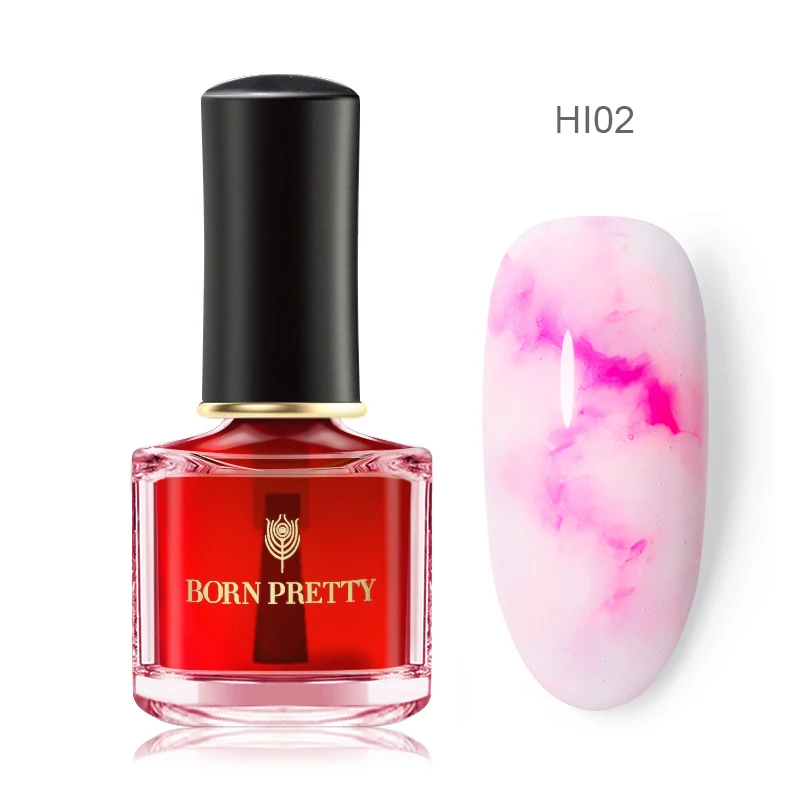 BORN PRETTY 1 мл/6 мл акварельные чернила для рисования ногтей ручка дизайн Цветущий эффект BeautySmoke маникюр Дизайн ногтей DIY - Цвет: HI-02