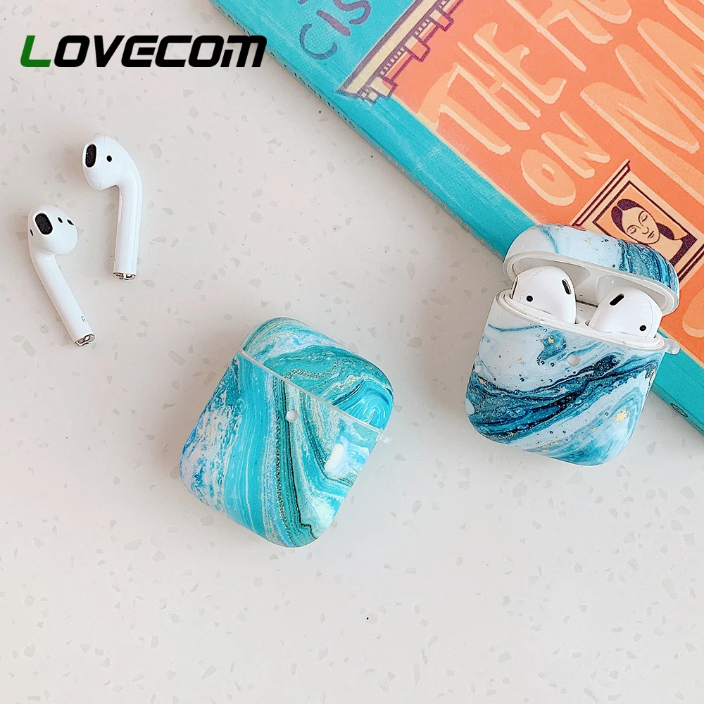 Мраморный чехол для наушников Apple Airpods 2 1 беспроводных Bluetooth защитный AirPods Pro