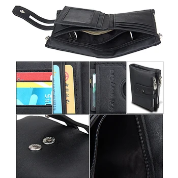 

Short Multi-functional PU Leather Casual Blocking Test Gift Small Zipper Portable Wear Resistant Men Wallet Card Holder Business