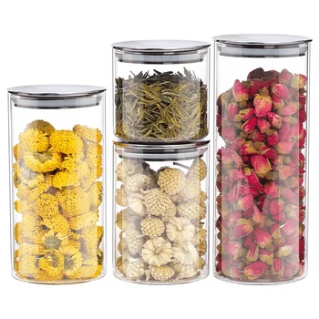 

Food Storage Glass Jar No Lead Kitchen Storage Bottles Sealed Cans With Cover Large Capacity Candy Glass Jars Tea Box