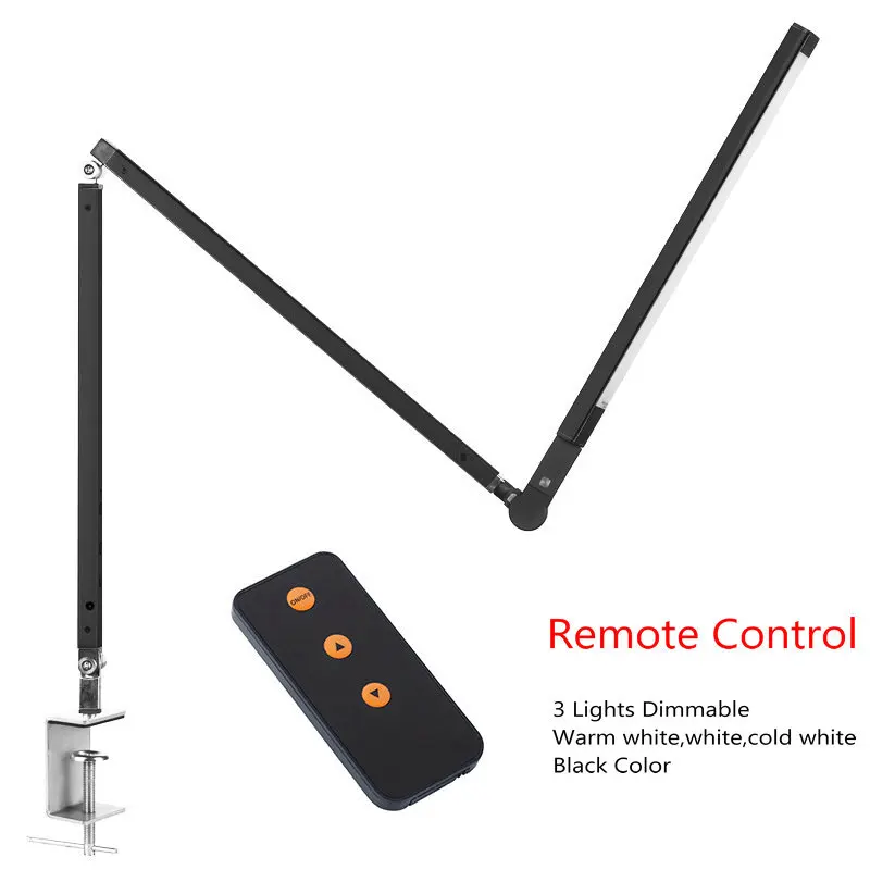 Remote Control XIUAN пульт дистанционного управления светодиодный настольная лампа с зажимом светильник сенсорный диммер ЕС/США штекер в офис бизнес настольная лампа для чтения Регулируемые руки - Цвет корпуса: Remote Control