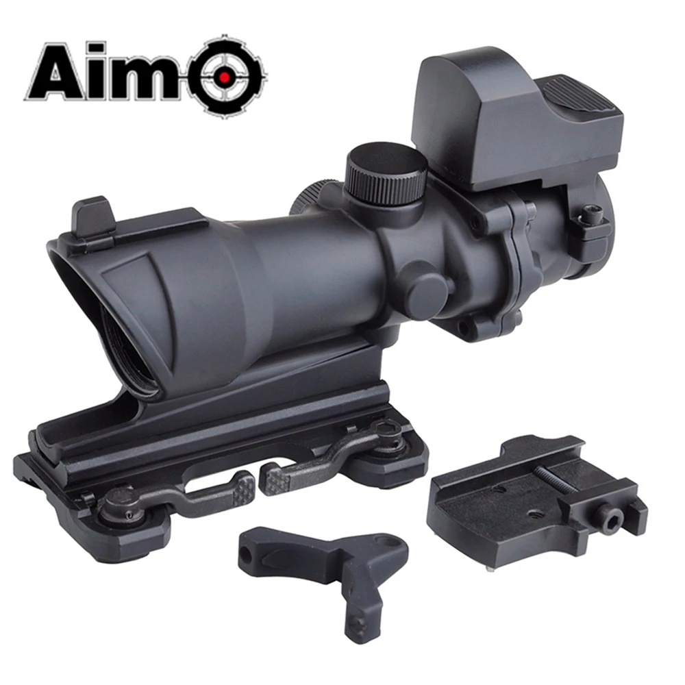 

Aim-O Tactical Riflescope ACOG 4x32 Sight Scope With QD Mount+Mini Red Dot Softair Colimador Telescope AO5316 Hunting Optics