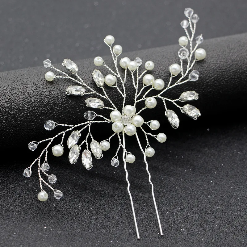 

pearl catch drill u-shaped barrette pin bride headdress hair hair pin pearl hairpin wedding hair accessories tiara barrette