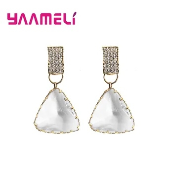 

Genuine 925 Sterling Silver Hot Selling Female Jewelry Charming Cute Nice Quality Zircons Drop Earrings For Woman Girl Wife Gift