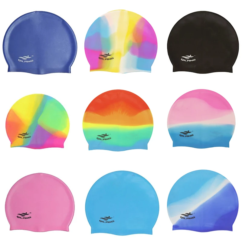 12 PCS Adult Silicone Swim Cap Flexible Durable Elasticity Swimming Hat NEW 