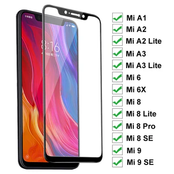 Перейти на Алиэкспресс и купить 9H защитное стекло на для Xiaomi mi a1 A2 A3 Lite 5X 6X закаленное стекло для mi 6 8 9 SE Pro полное покрытие Защитная пленка для экрана