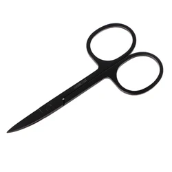 Ciseaux professionnels noirs pour ongles, manucure, sourcils, nez, cils, cuticules, courbés, outils de maquillage, pédicure 