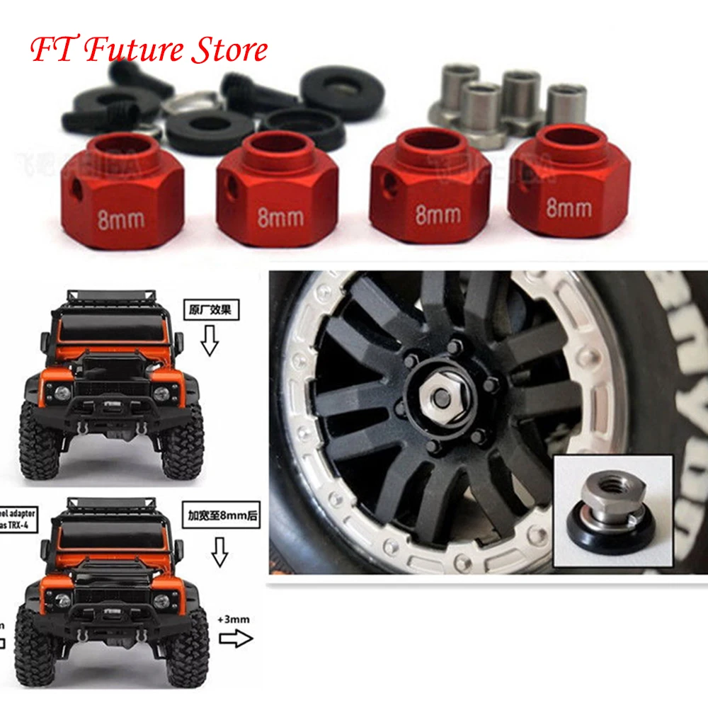 Для TRX-4 TRX4 12 мм шестигранный RC 1/10 расширить 8 адаптер Комплект гусеничный