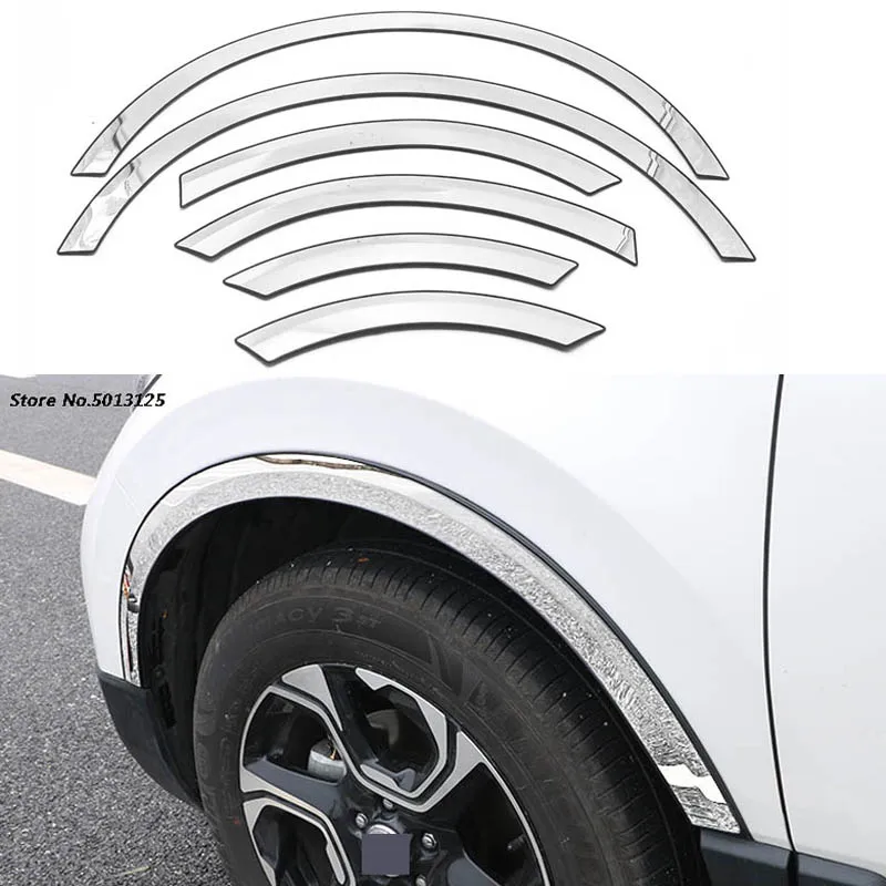 

For Honda CRV CR-V 2017 2018 2019 Car Wheel Eyebrow Trim Rubbing Bumper strip Decorative stickers Car Accessories