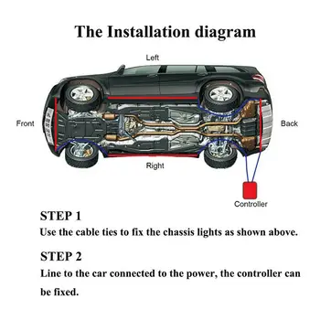 

Car LED strip Light Auto Bar Underbody Under Kit App Control Double-sided tape