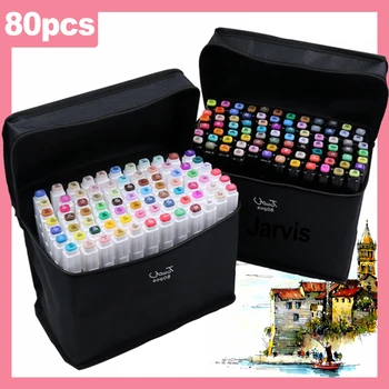 

80pcs Touchfive Art Sketching markers for Drawing Alcohol Oil Based Manga Sketch Watercolor Markers Set for Student Stationery