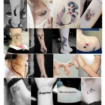 

10/50pcs Temporary Tattoo Stickers Black Arm Water Transfer Tattoo Body Art Stickers Fake Tattoos C44