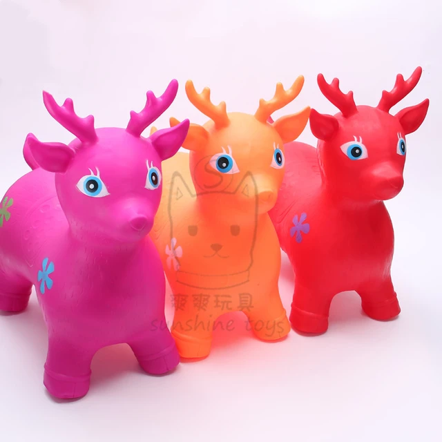 Children Jumping Horse Ride on Animal Toys Inflatable Bouncy Sports Toys for Kids Baby 58*28*50cm 2