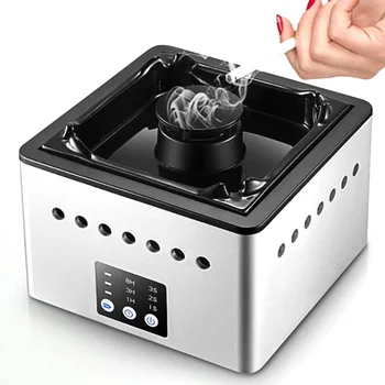 휴대용 미니 공기 청정기 재떨이 필터 공기 청정기 신선한 오존 홈 자동 연기 살균기 큐브 스마트 제어 충전식