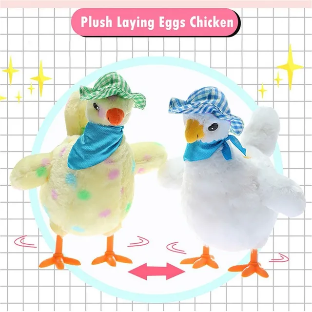 Children's Toys Hen Laying Eggs Plush Magic Chicken Stuffed Toy Electric Music Dancing Kids Gift Christmas Desktop Toy 3