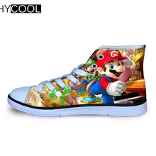 HYCOOL Аниме Супер Марио Детские кроссовки японский мультфильм спортивная обувь для детей детская дышащая парусиновая обувь прогулочная обувь