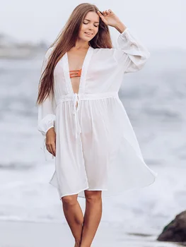 

Swimsuit Cover Up Swim Dresses Beach Tunic Bathing Suit Capes Tunics Salida De Praia 2020 Women Plus Size Bikini Outlet Coverups