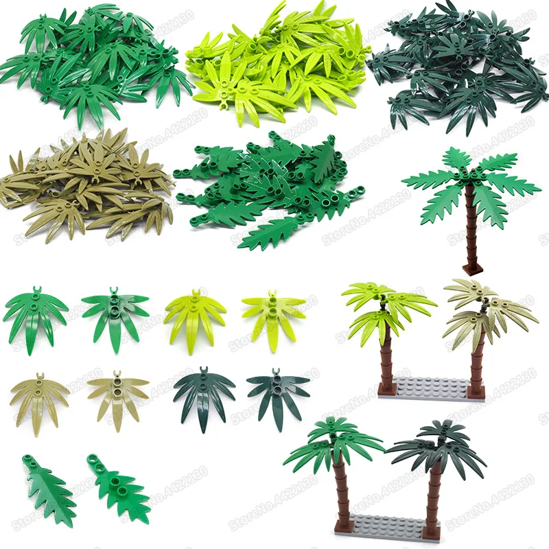 

Leaves Building Blocks Set Accessories Moc City Block Military Plant Scenes Assembly Model Child Christmas Birthday Gifts Toys