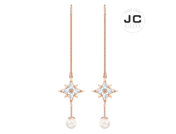 

New Fashion Charms Silver 925 Original Copy Female Jewelry,SWAn Star Shape Swa Symbol Romantic Exquisite Chic Earrings With Logo