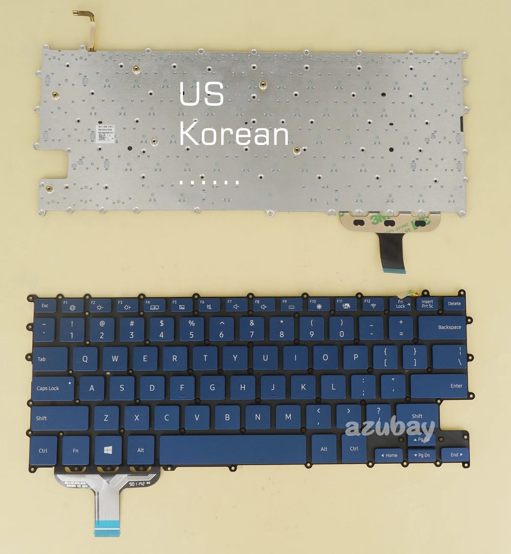 Teclado Coreano dos Eua para Samsung Np930sbe np 930sbe Nt930sbe nt 930sbe Ba5904356a Bih4m2n0183 Ba5904356b Bih4m2k0621 Azul Retroiluminado