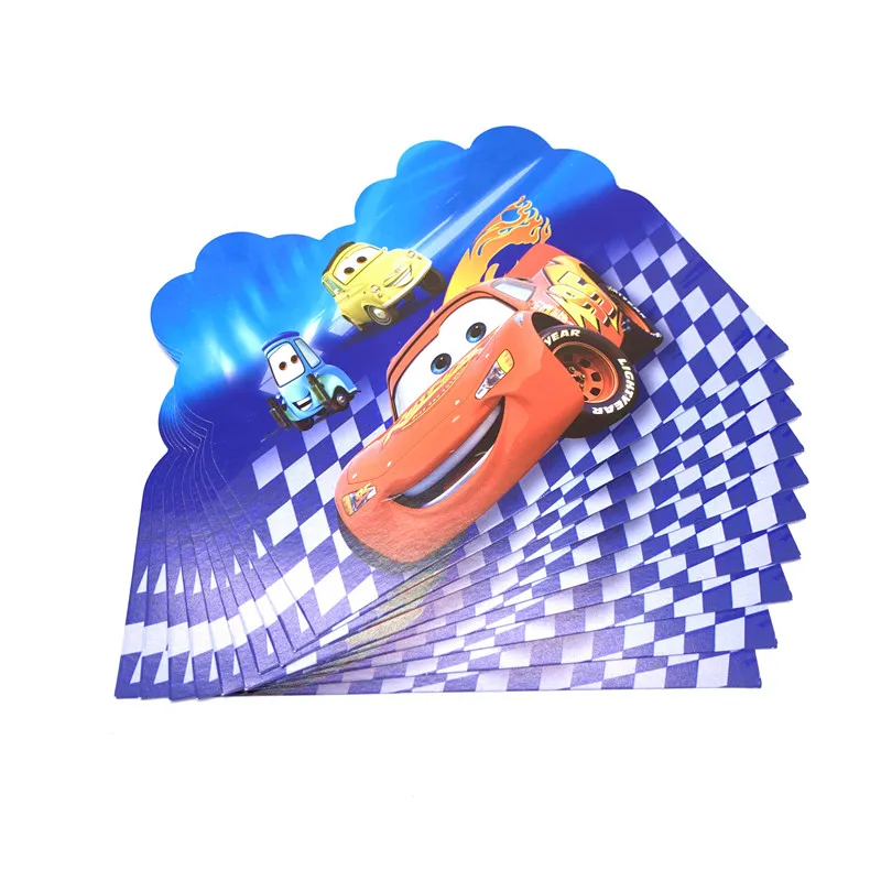 card-10pcs Disney автомобили вечерние поставки детские украшения для детей мальчик набор disney автомобили день рождения тема воздушные шары Торт Топперы баннер чашки тарелки - Цвет: card-10pcs