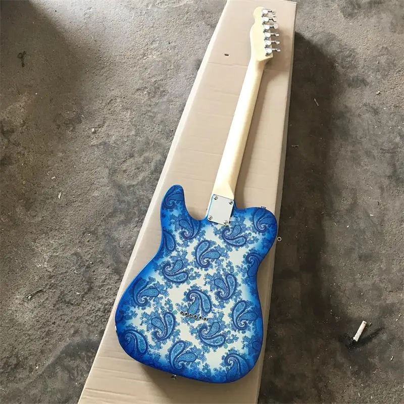Обновленный синий Брэд Пейсли персональная электронная гитара Ограниченная серия, топ ТВ Цветочная гитара