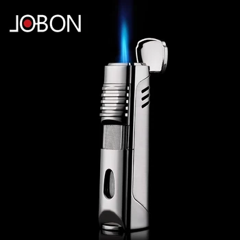 

New jobon butane gas lighter blue jet flame High Temperature Gun spary cigar lighter with cigar drill smoking cigarette gift