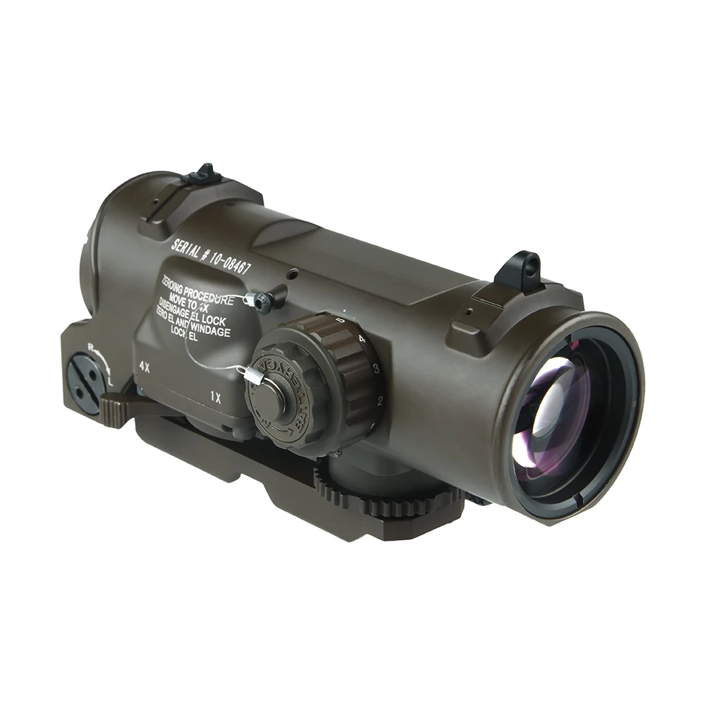 Tactical 1x-4x Optical Rifle Scope collimator Fixed Dual Purpose Scope Red illuminated Red Dot Sight for Rifle Hunting Shooting