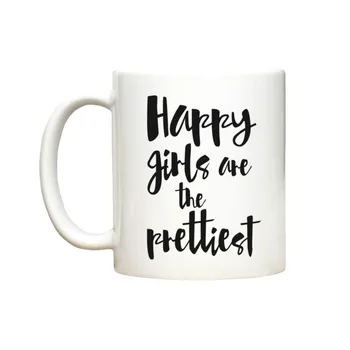 

Happy Girl Mug Home Decal Procelain Tea Ceramic Coffee Tea Mugs Beer Friend Cups Milk Cups
