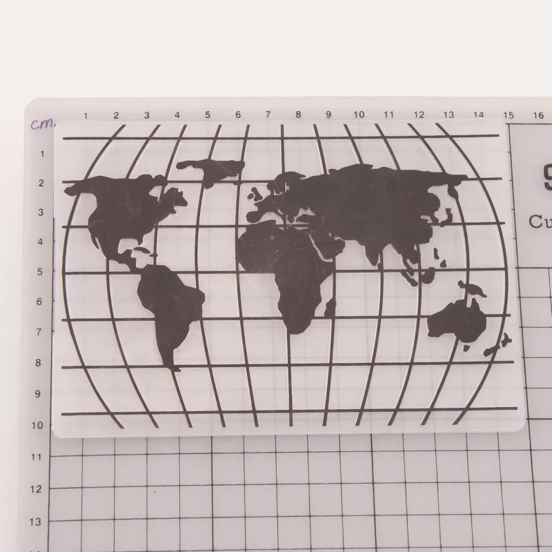 Пластиковая карта мира Шаблон трафарет с печатью делая бумажные карты для скрапбукинга поздравительных открыток DIY декорации для свадьбы 1 шт