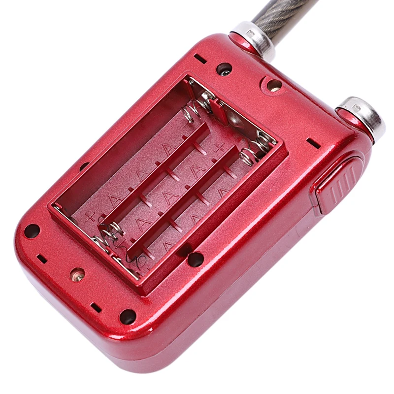 Electric Digital Door Lock With Wire Rope Waterproof Home Anti Theft Lock With 110Db Alarm For Door& Bicycle(Red