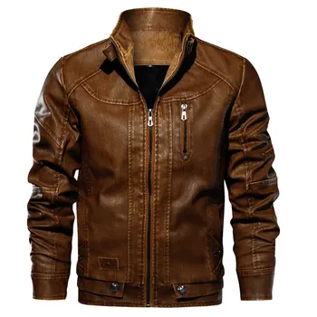 

Brand Tactical PU Leather Jacket Men Euro Size S-XXL Stand Collar Motorcycle Leather Jacket Male jaqueta de Couro Dropshipping